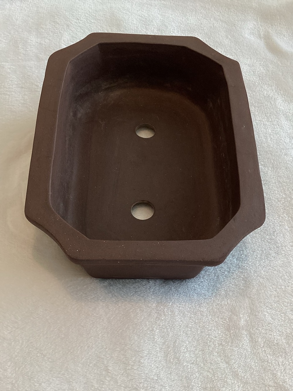 🪴Footed Bonsai Planter Rectangle 8.5” Shallow Ceramic Pot Dark Brown